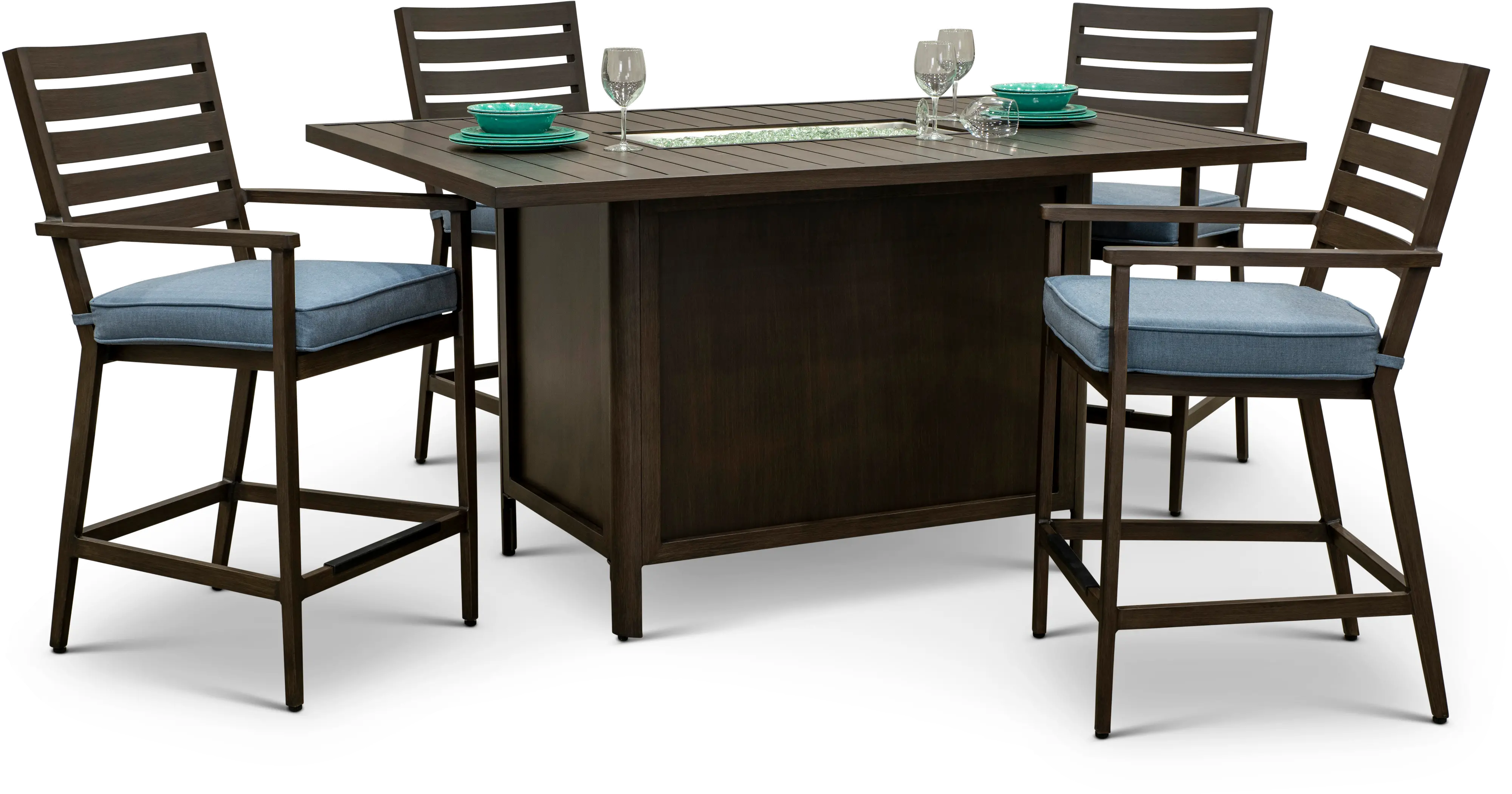 Adeline 5 Piece Patio Fire Counter Height Dining Set-4