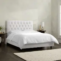 542BEDVLVWHT Julia Velvet White Tufted Queen Upholstered Bed - Skyline Furniture