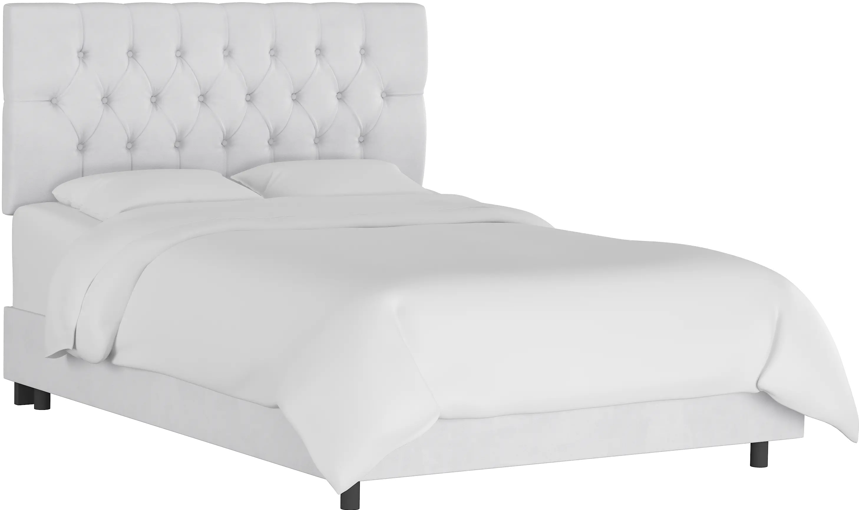 542BEDVLVWHT Julia Velvet White Tufted Queen Upholstered Bed - Skyline Furniture-1