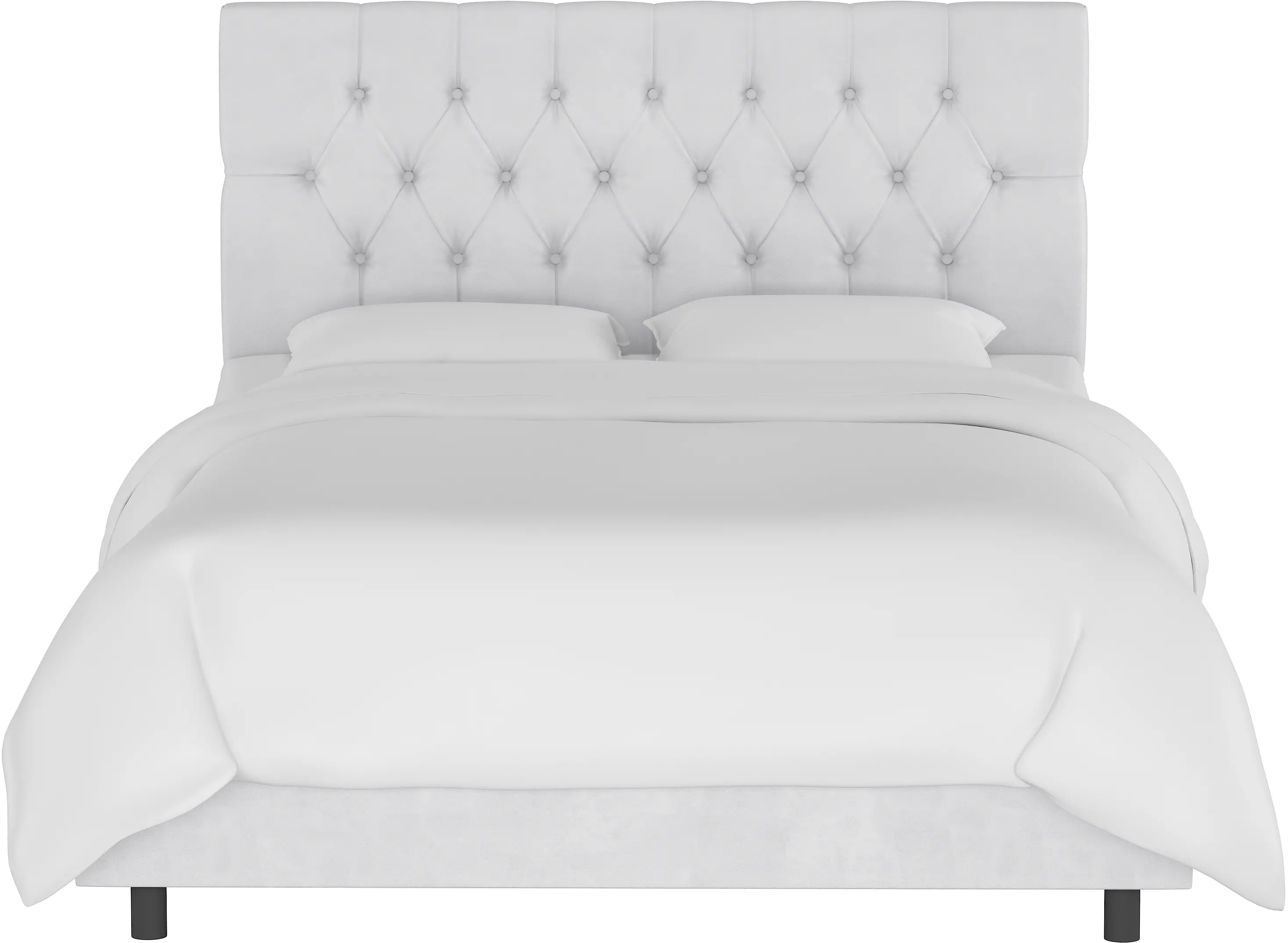 542BEDVLVWHT Julia Velvet White Tufted Queen Upholstered Bed - Skyline Furniture-3