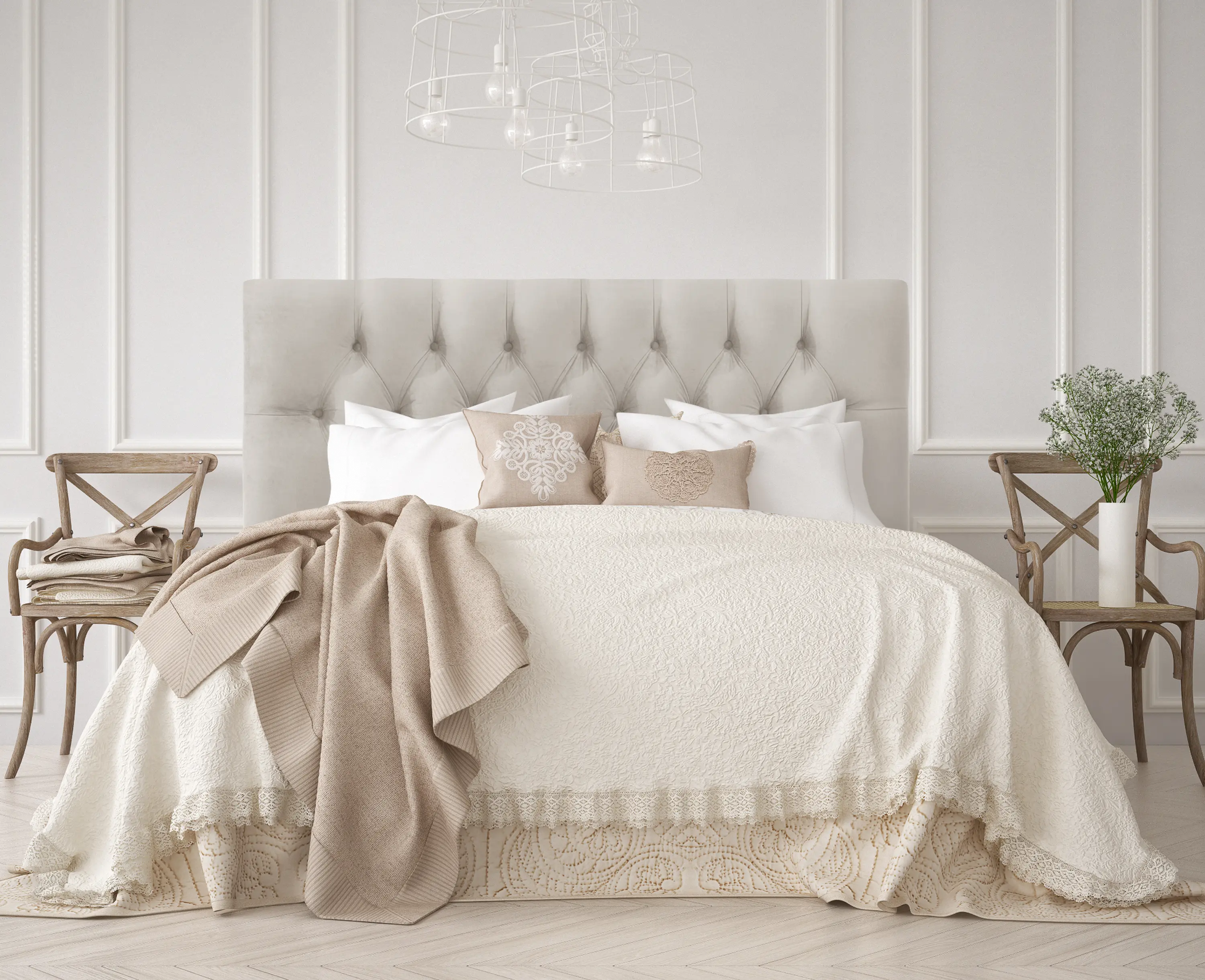 542QVLVLGHGR Julia Velvet Light Gray Queen Upholstered Headboard - Skyline Furniture-1