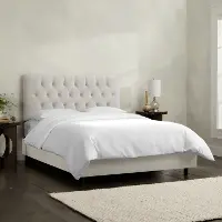 543BEDVLVLGHGR Julia Velvet Light Gray Tufted King Upholstered Bed - Skyline Furniture