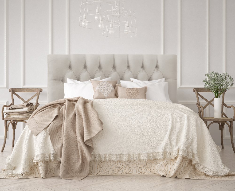 Julia Velvet Light Gray Tufted King Upholstered Headboard - Skyline Furniture