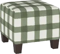 57-2BFLSQRSG Green Plaid Buffalo Check Square Ottoman