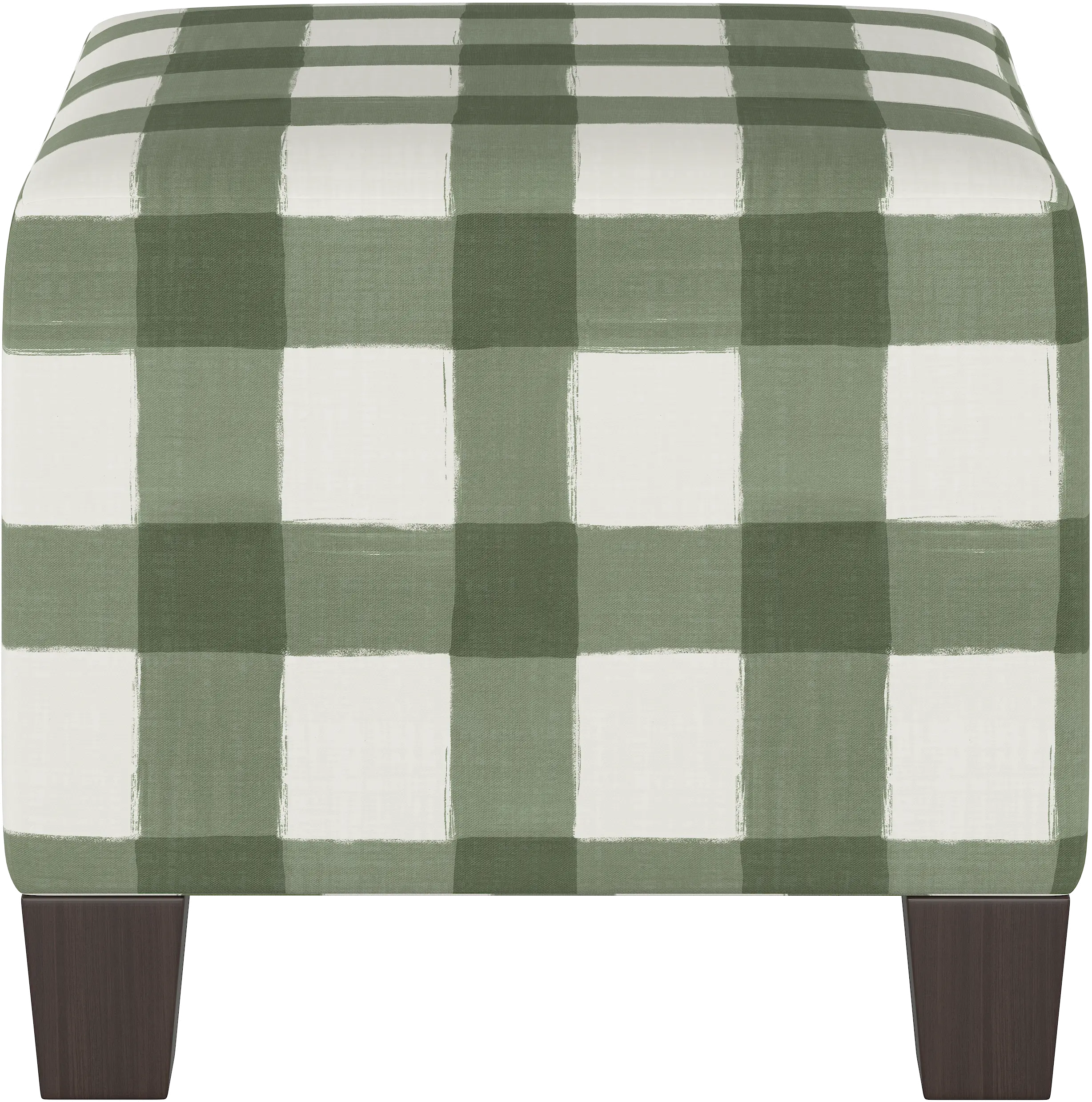 57-2BFLSQRSG Green Plaid Buffalo Check Square Ottoman-3