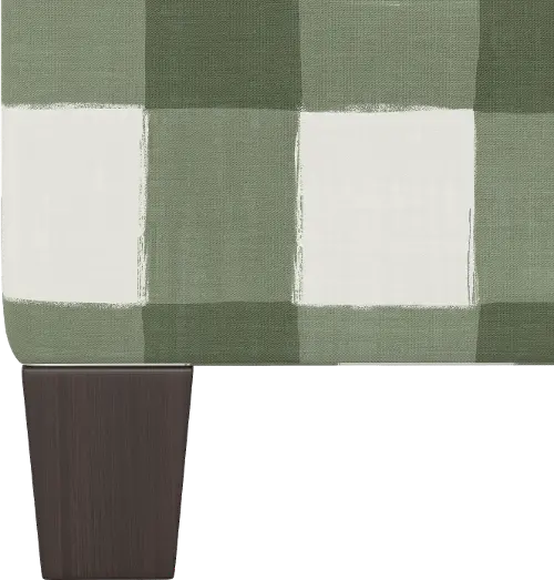 Green Plaid Buffalo Check Square Ottoman RC Willey