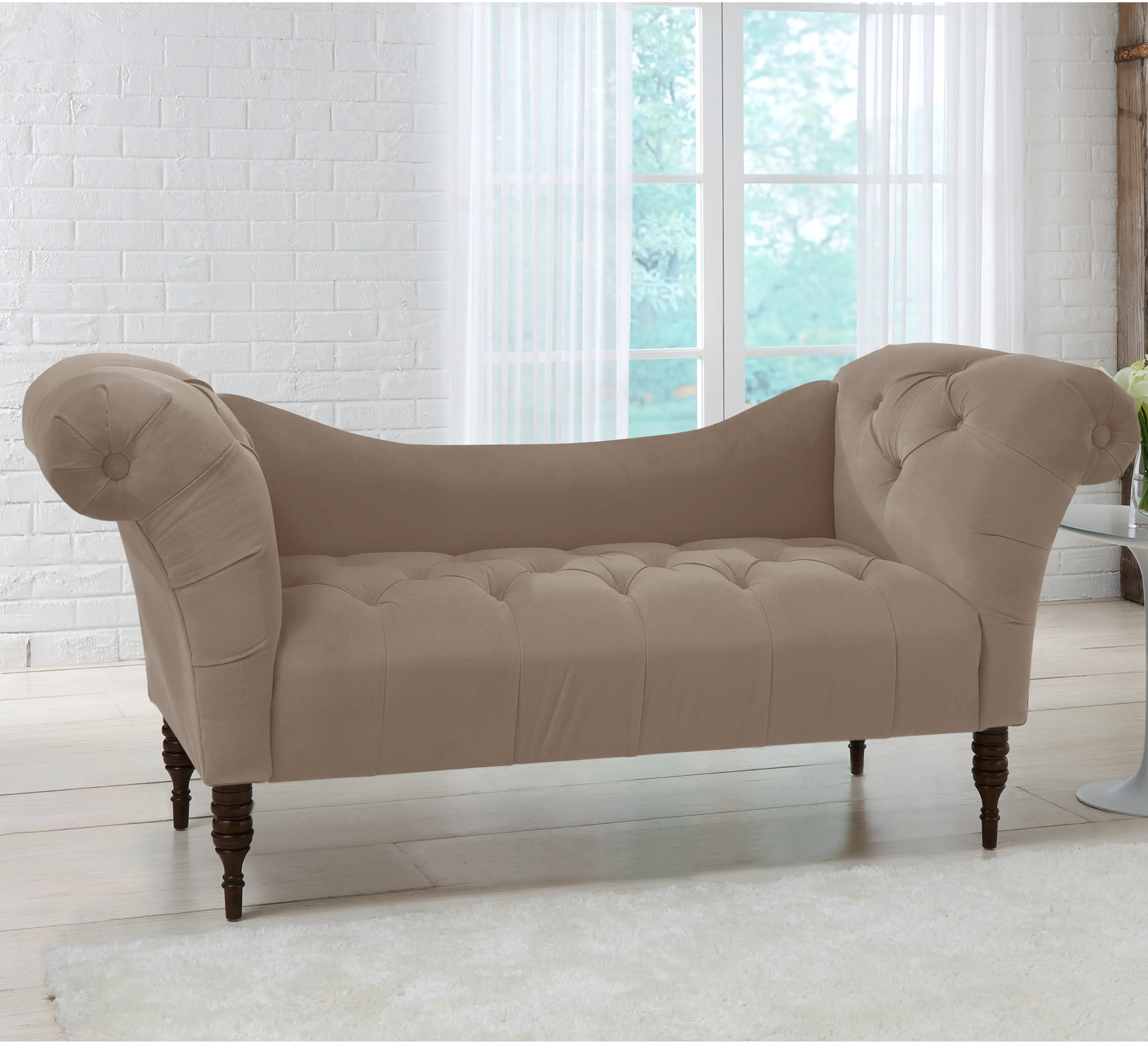 6006VLVCC Edith Cocoa Brown Velvet Tufted Lounge Chaise - Skyline Furniture-2