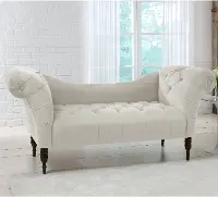 6006VLVLGHGR Edith Light Gray Velvet Tufted Lounge Chaise - Skyline Furniture