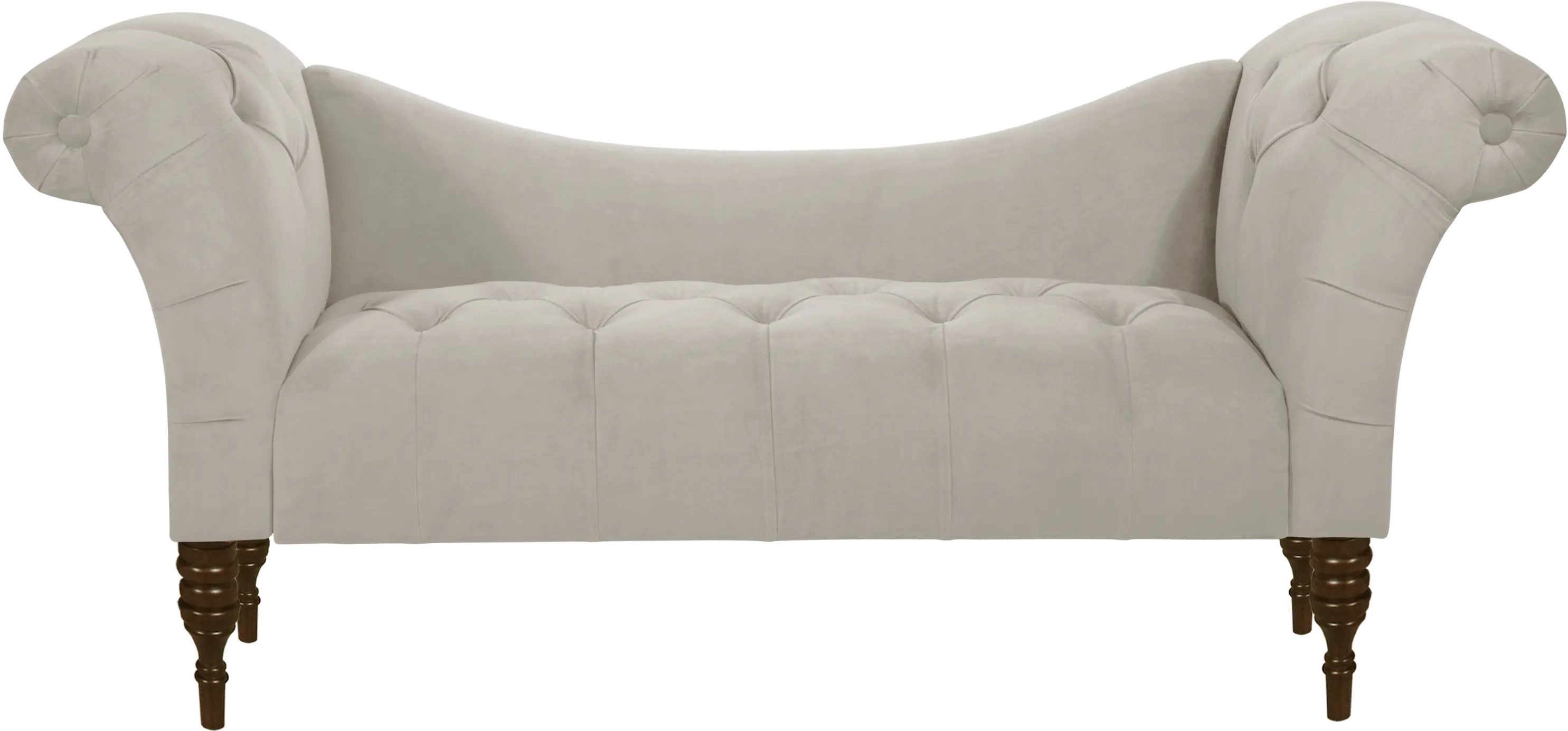 6006VLVLGHGR Edith Light Gray Velvet Tufted Lounge Chaise - Skyline Furniture-3