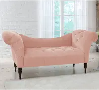 6006VLVTBLSH Edith Blush Pink Velvet Tufted Lounge Chaise - Skyline Furniture