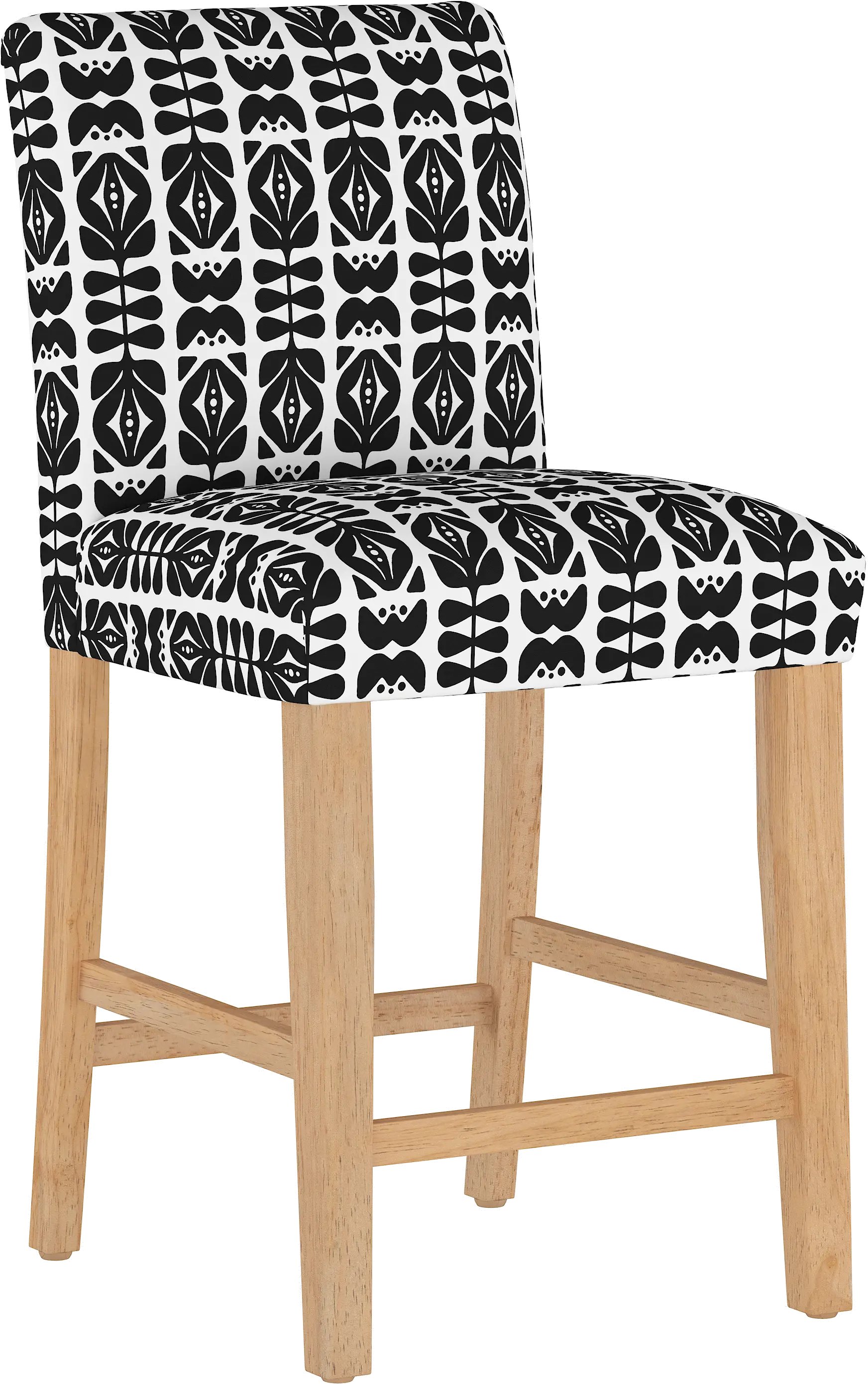 63-7NATOSLBLBLK Jennifer Black Upholstered Counter Height Stool - Skyline Furniture-1