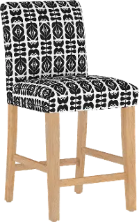 63-7NATOSLBLBLK Jennifer Black Upholstered Counter Height Stool - Skyline Furniture