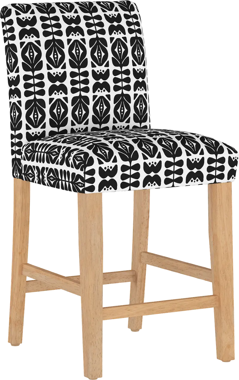 Jennifer Black Upholstered Counter Height Stool - Skyline Furniture