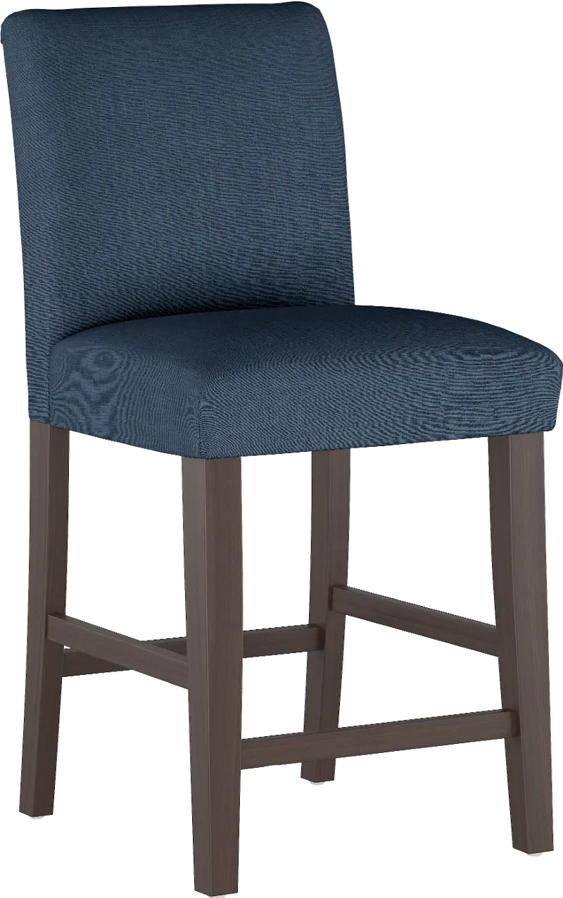 Zuma Navy Upholstered Counter Height Stool - Skyline Furniture