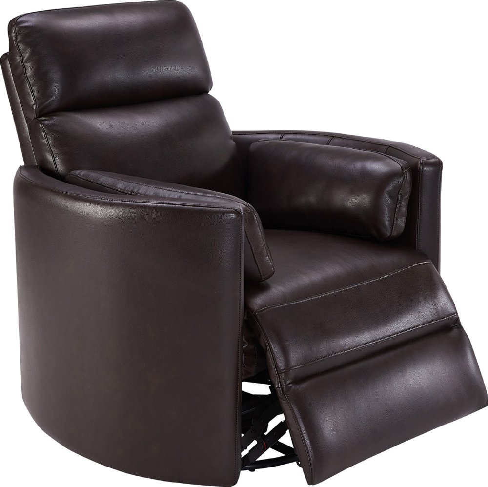 McCartney Brown Leather-Match Power Glider Swivel Recliner