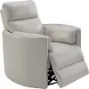 Radius Ivory Leather-Match Swivel Glider Power Recliner