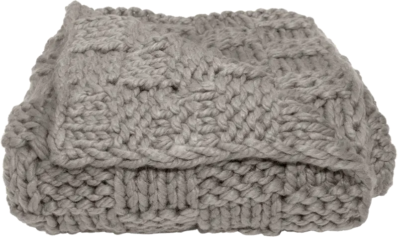 Taupe Chess Knit Throw Blanket