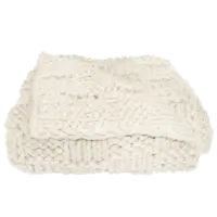Natural Chess Knit Throw Blanket