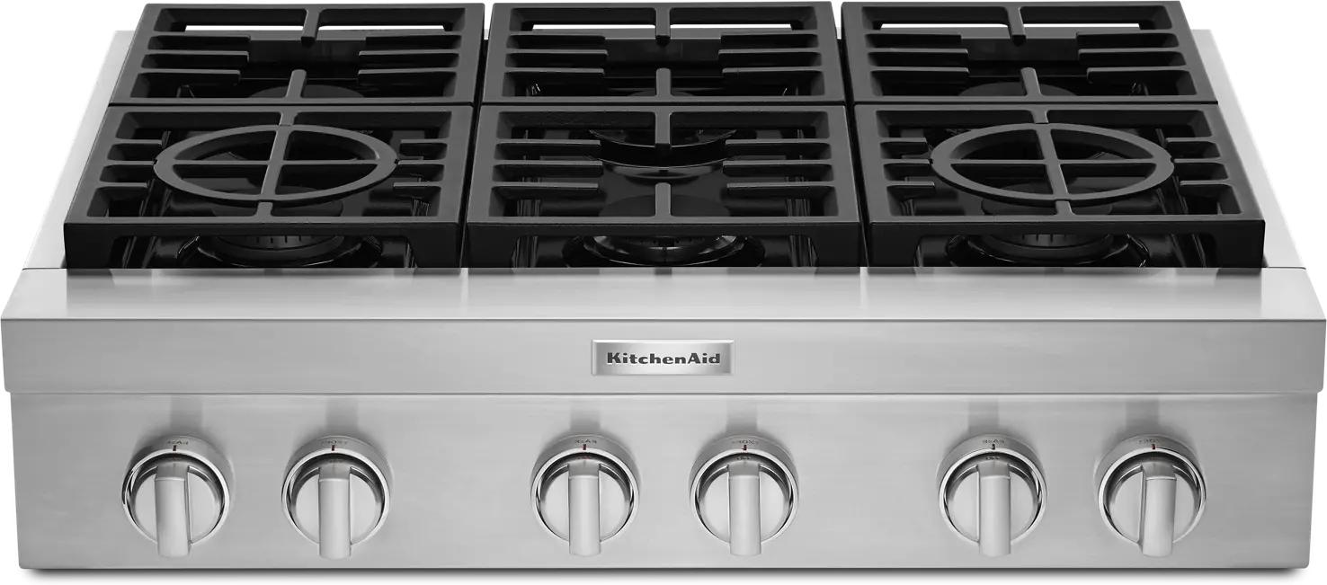KCGC506JSS KitchenAid 36 Inch Commercial Gas Rangetop - Stainless Steel-1