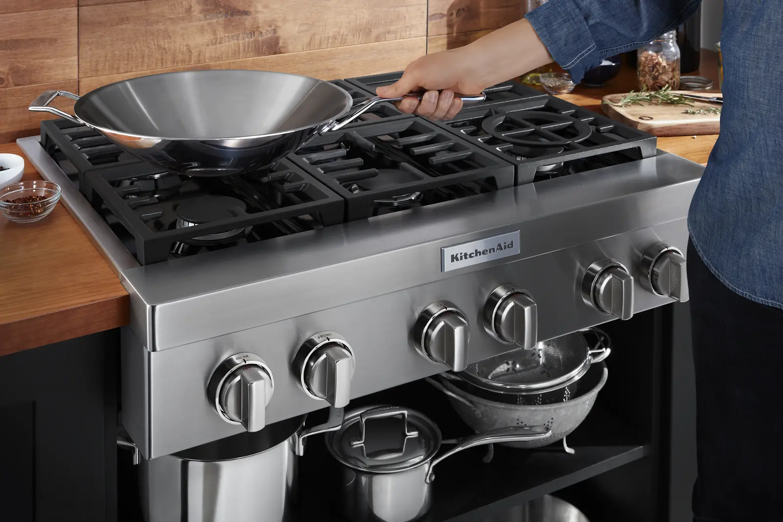 KCGC506JSS KitchenAid 36 Inch Commercial Gas Rangetop - Stainless Steel-5