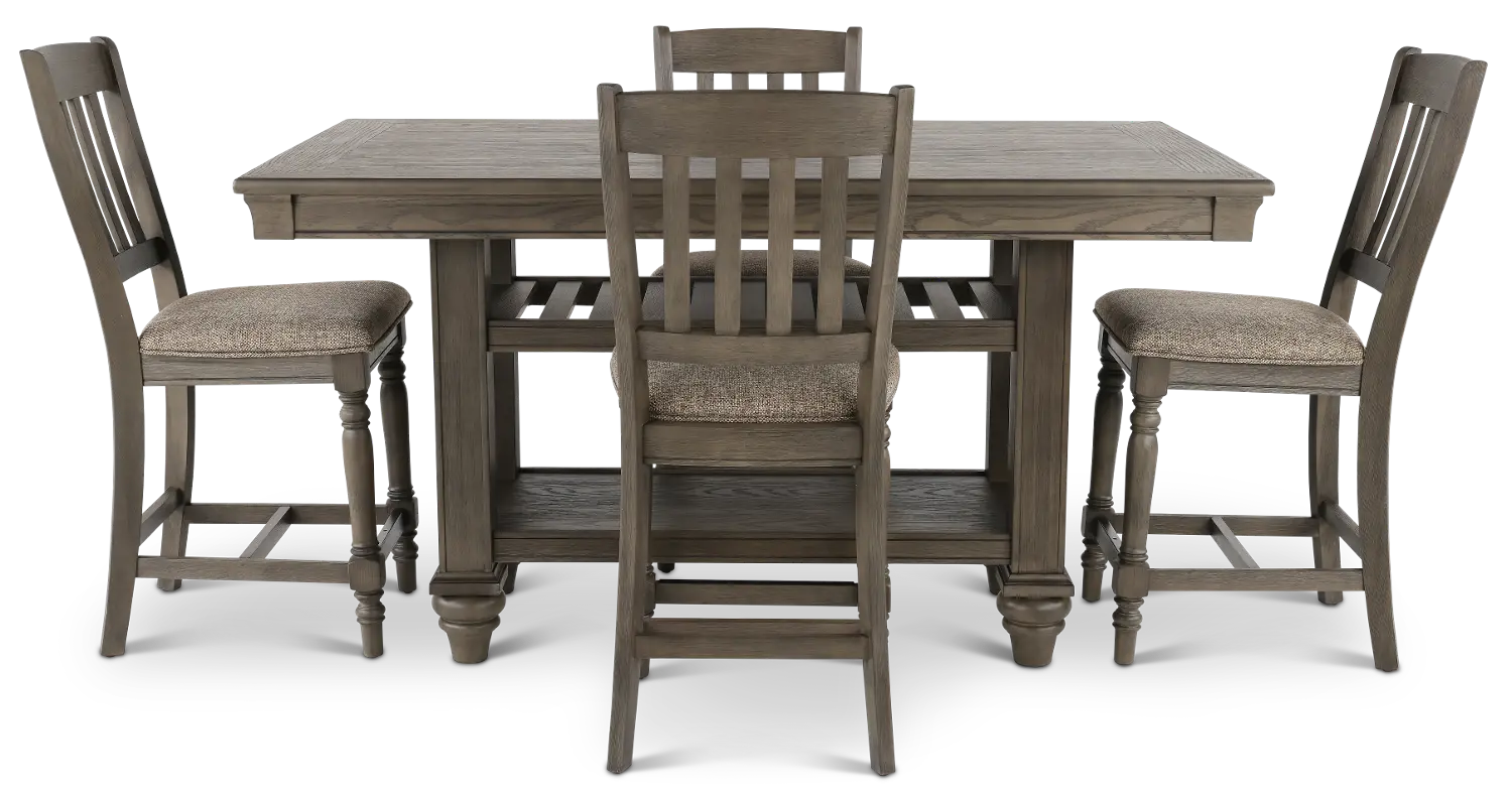 Balboa Light Brown 5 Piece Counter Height Dining Room Set-1