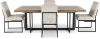 Eden Modern Beige and Black Metal 5 Piece Dining Set