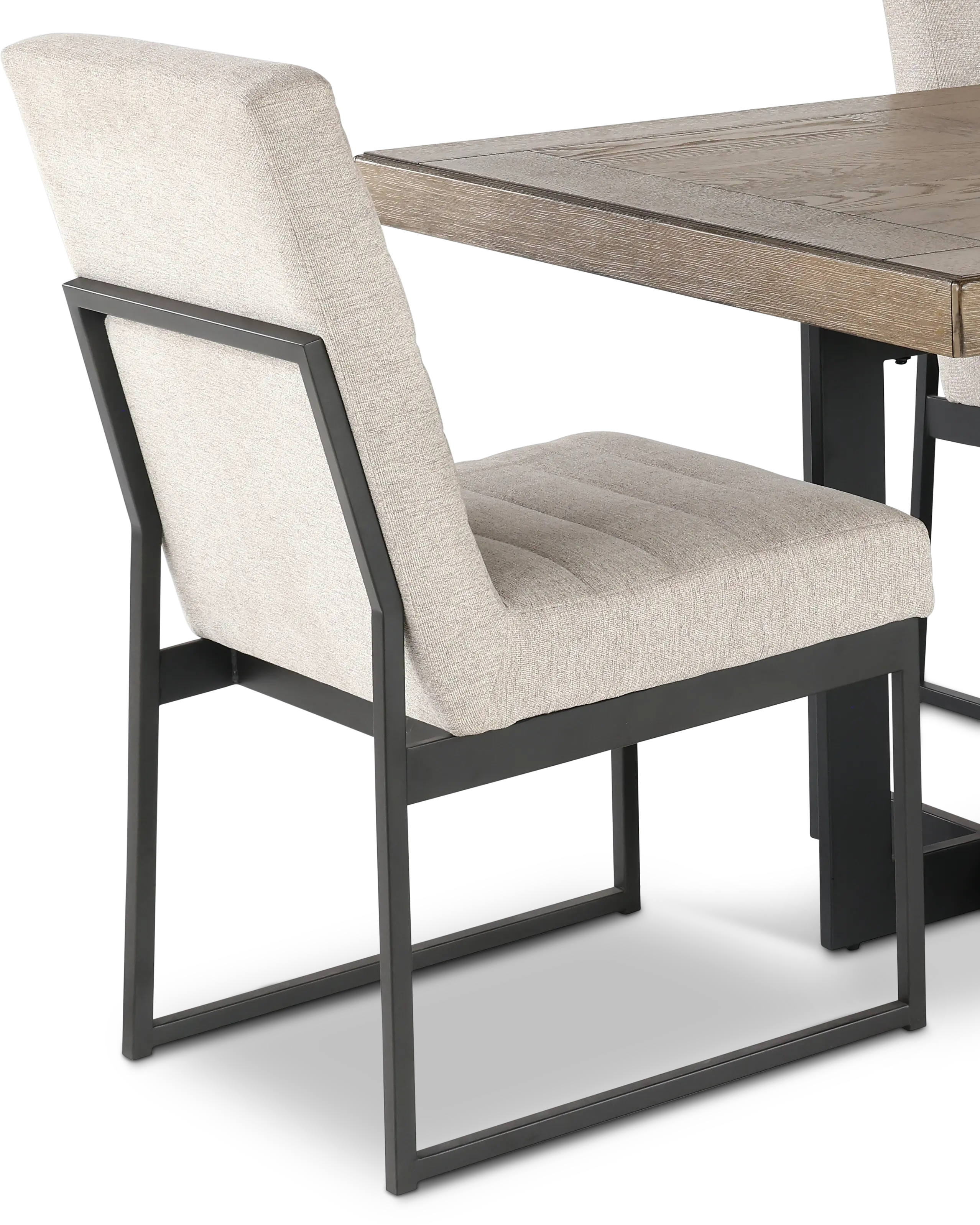 Eden Modern Beige and Black Metal 5 Piece Dining Set-8