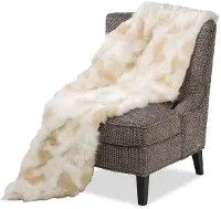 Arctic White and Tan Throw Blanket