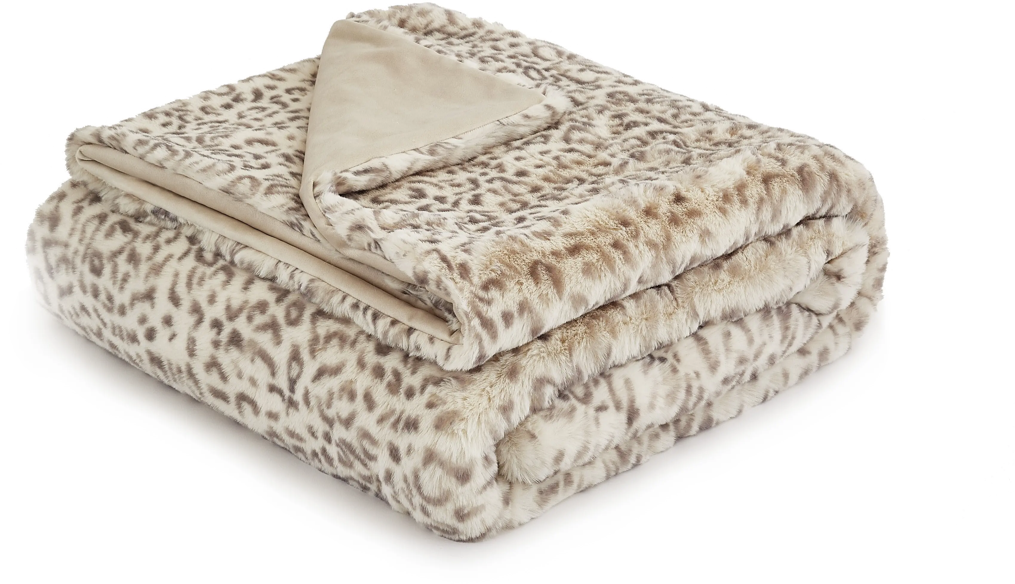 Natural Snow Leopard Throw Blanket-1