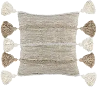 Natural and Ivory Elan Throw Pillow with Tassels