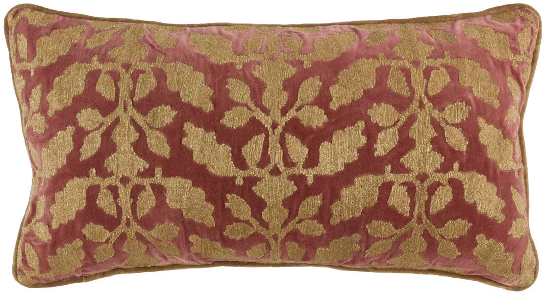 Wheat and Reddish Brown Throw Pillow-1