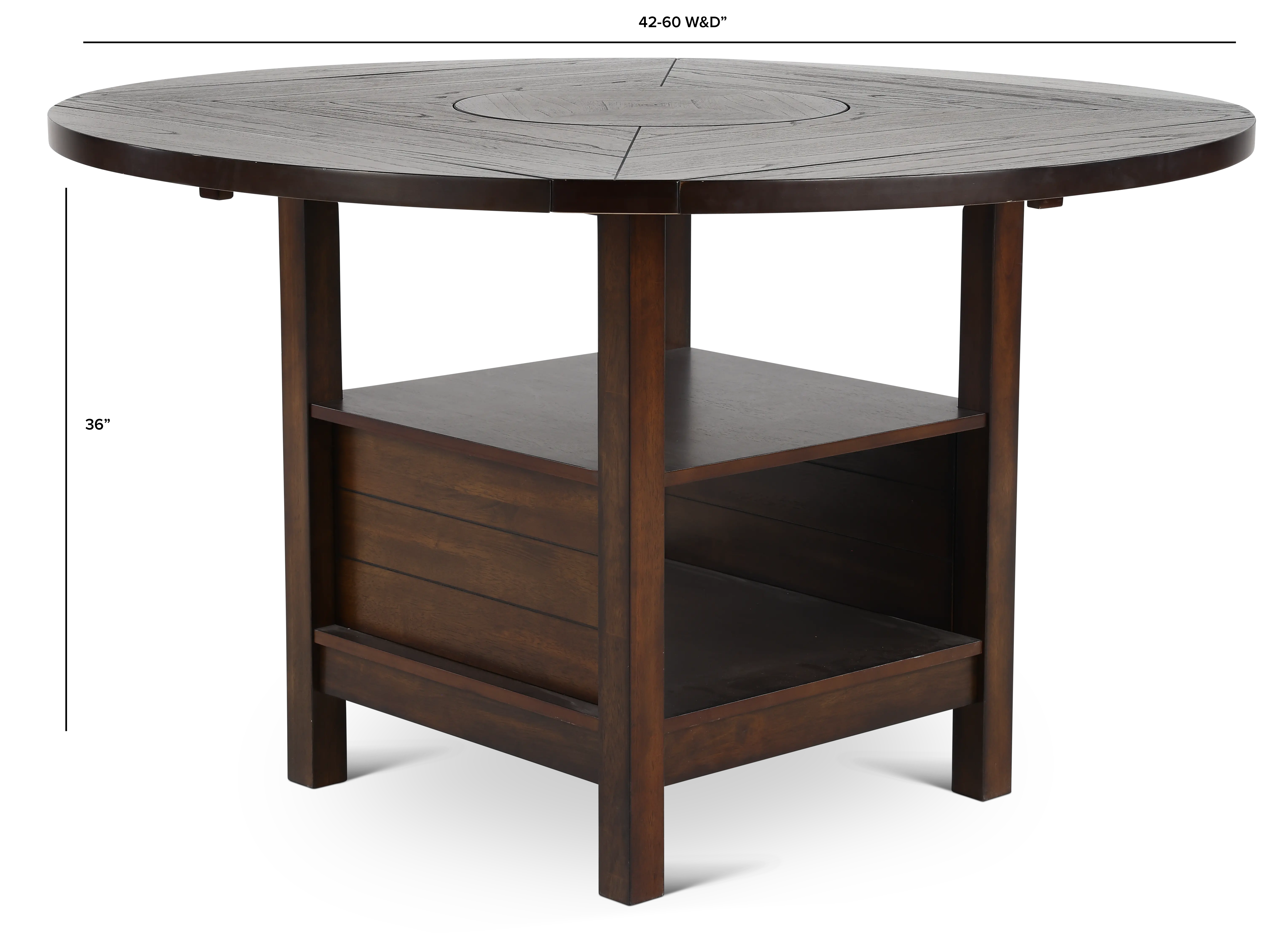 Madison Dark Brown Counter Height Round Dining Table-3