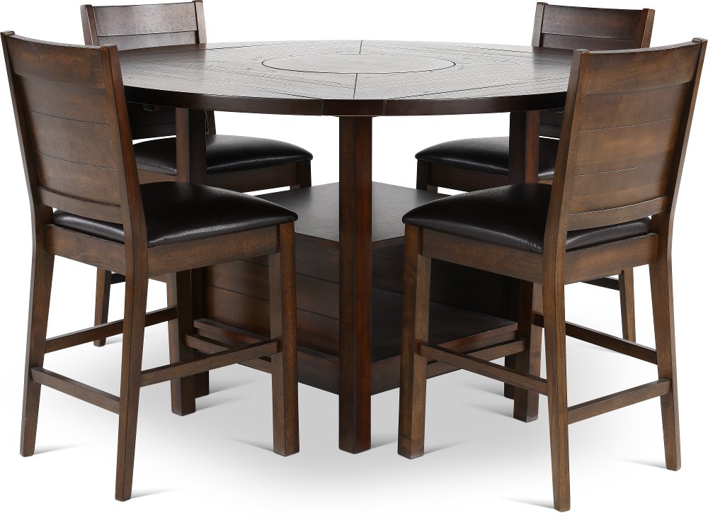 Madison Dark Brown 5 Piece Counter Height Dining Set