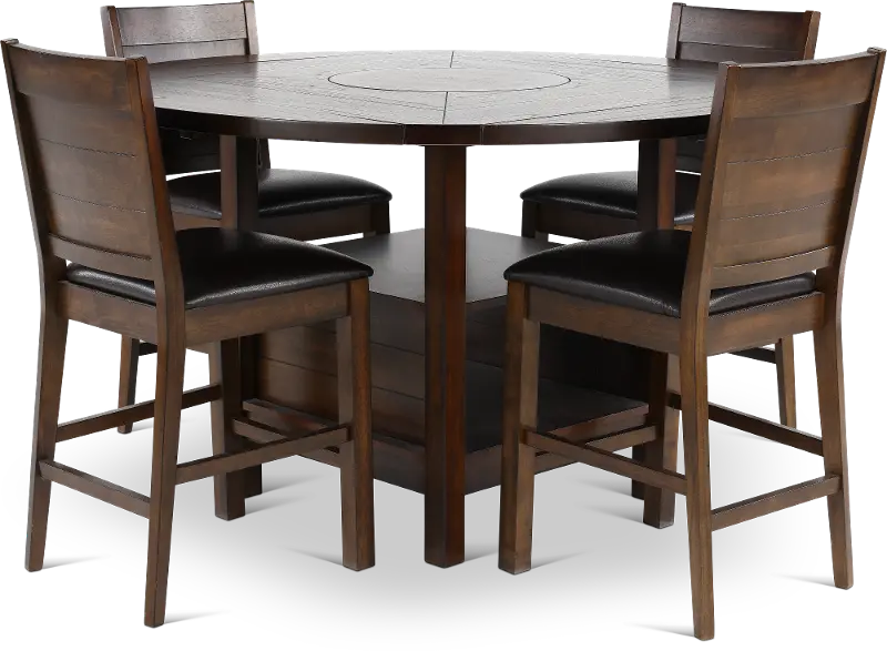 Madison Dark Brown 5 Piece Counter Height Dining Set