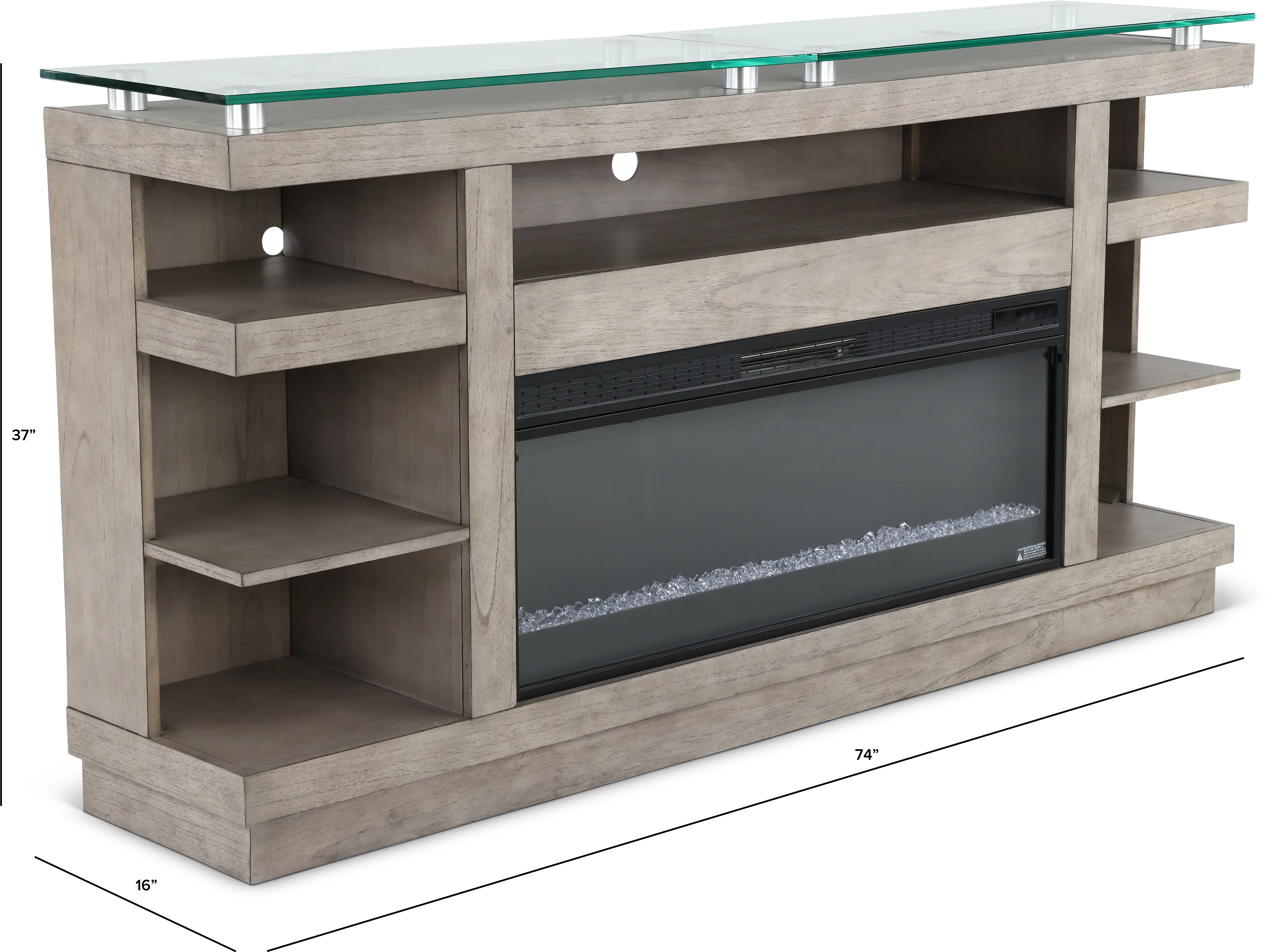 Celino Light Brown Fireplace TV Stand-3