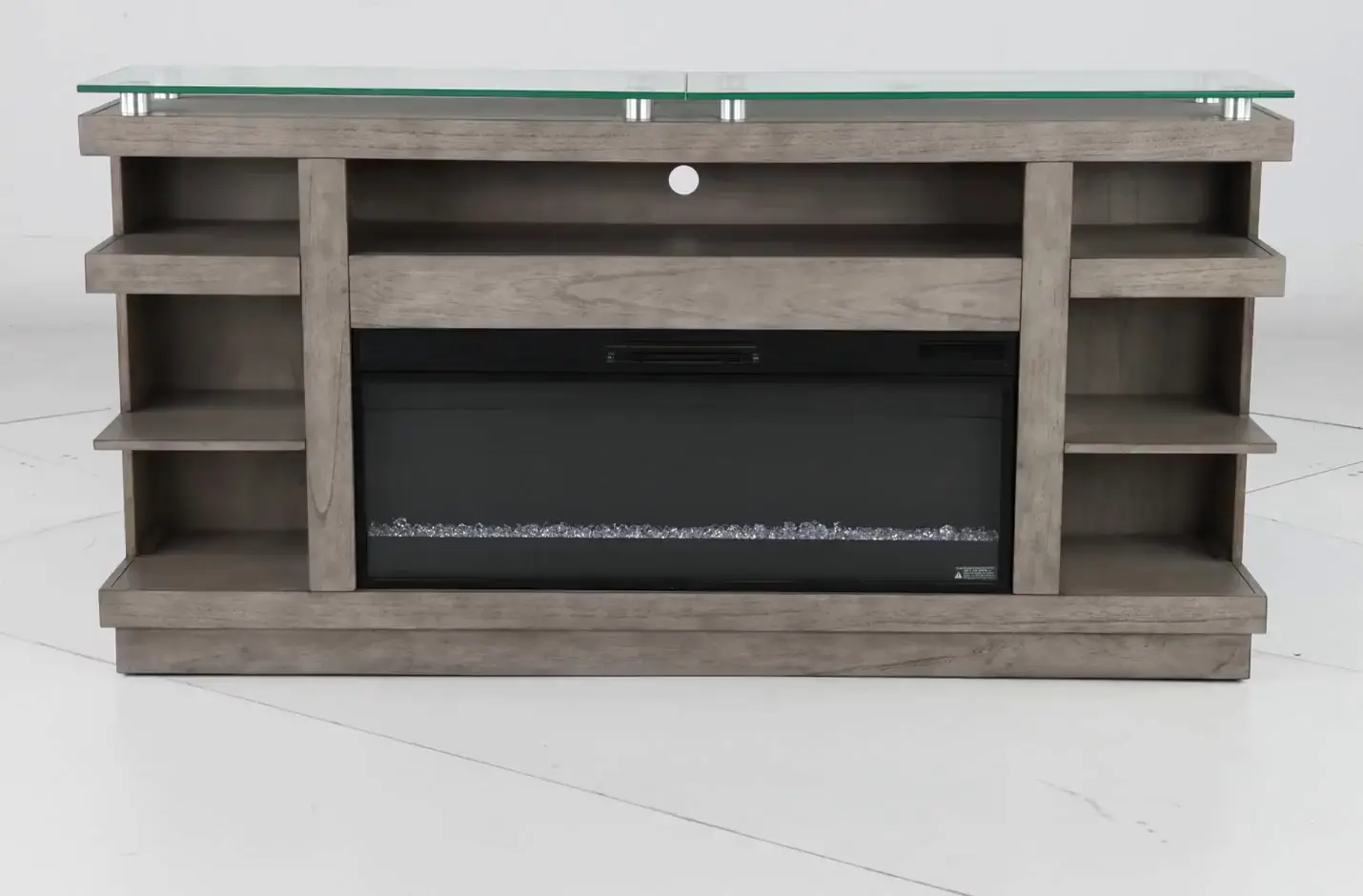 Celino Light Brown Fireplace TV Stand-5