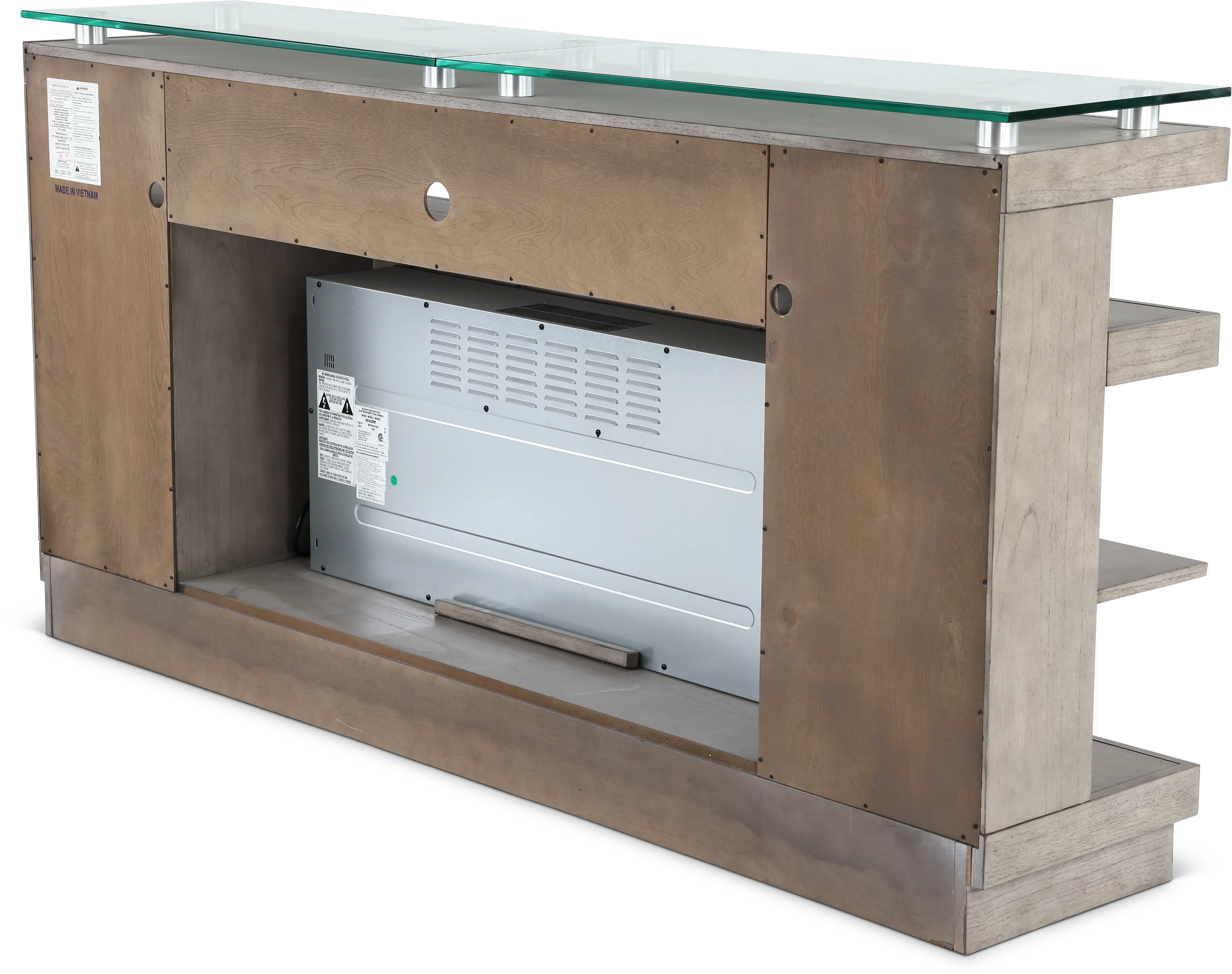 Celino Light Brown Fireplace TV Stand-6