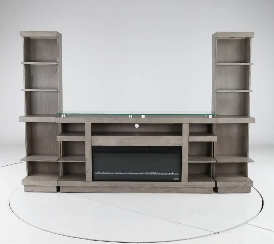 Celino Gray Fireplace Entertainment Center-4