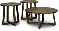 Industrial Dark Brown Table Group, Set of 3
