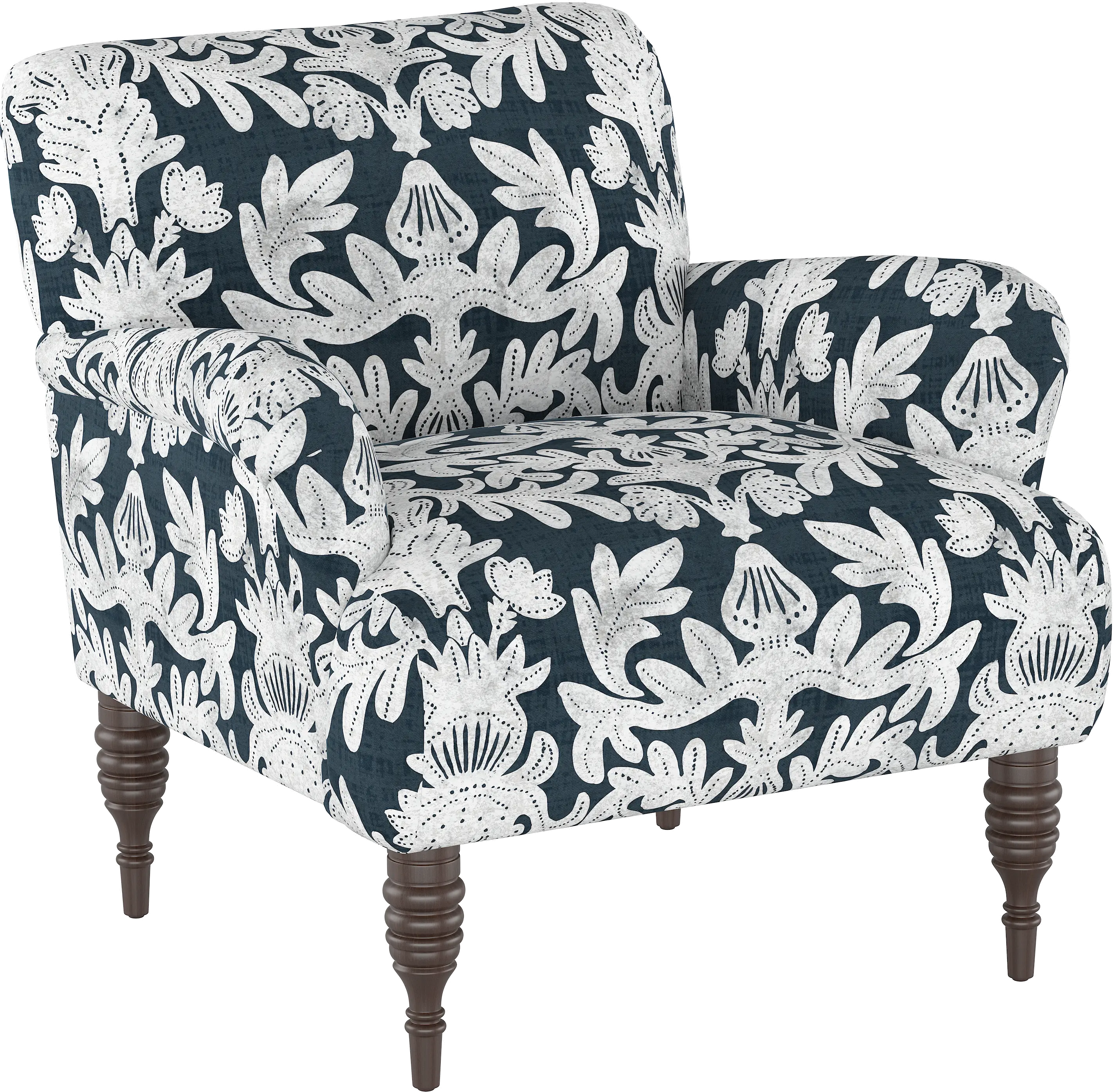 9505MRBNVYGR Cherrie Navy Floral Accent Chair - Skyline Furniture-1