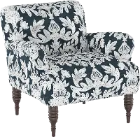 9505MRBNVYGR Cherrie Navy Floral Accent Chair - Skyline Furniture