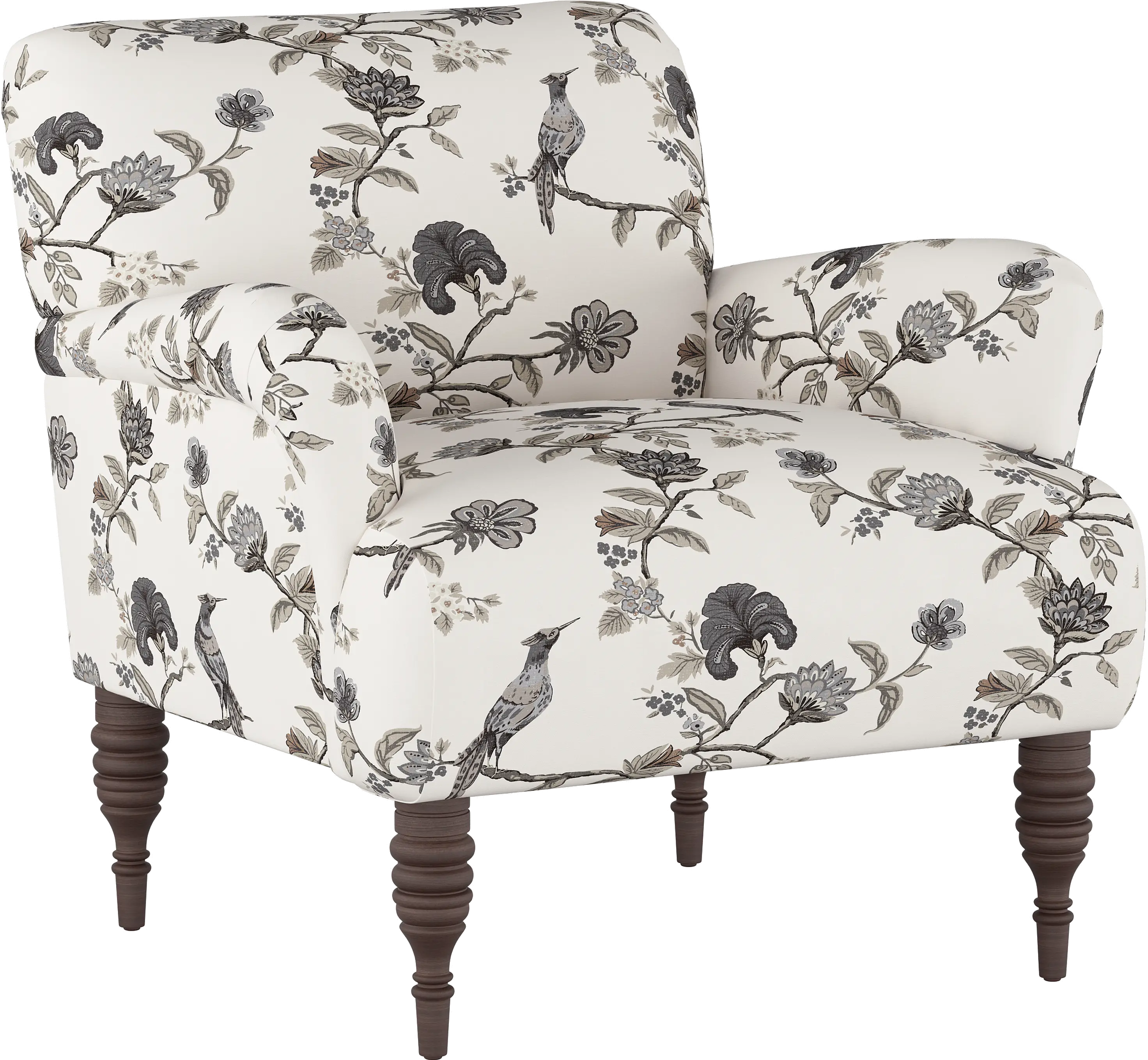 9505SHNINK Cherrie Cream and Gray Floral Accent Chair - Skyline Furniture-1