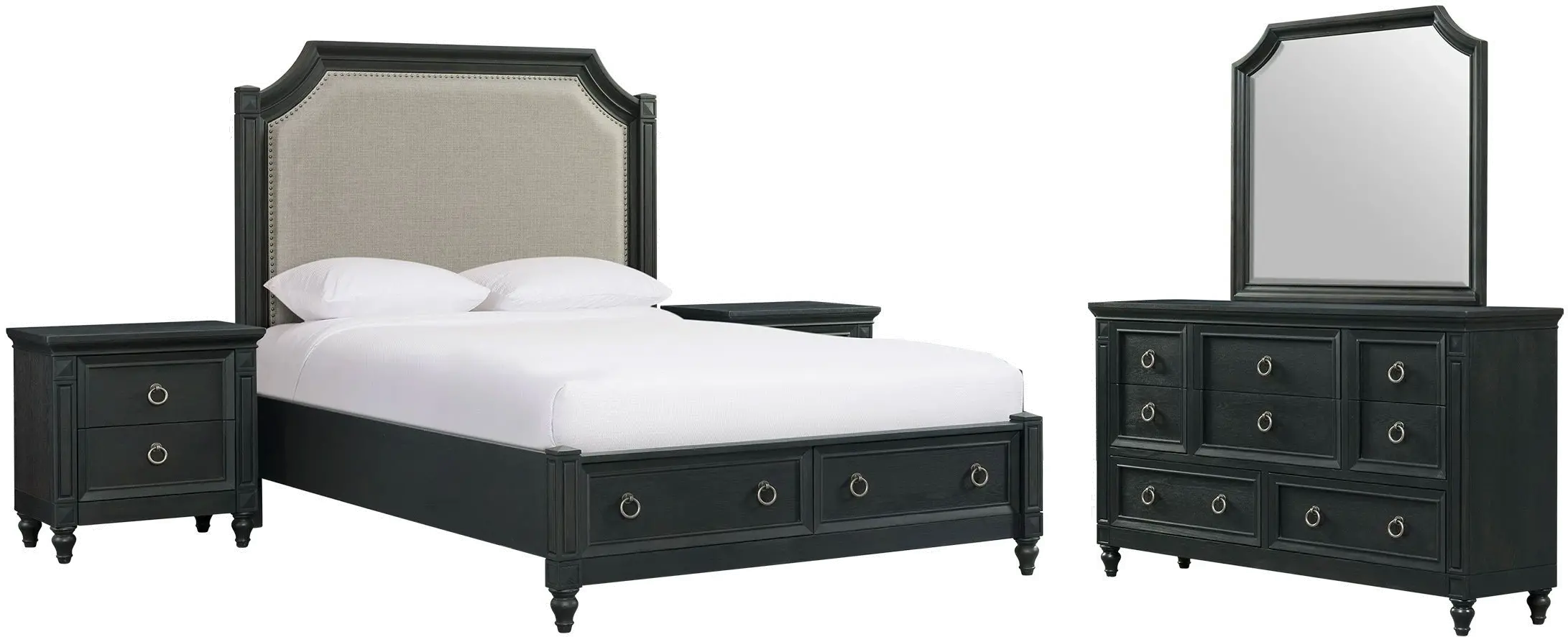 Hillside Black Oak 4 Piece Queen Bedroom Set-1