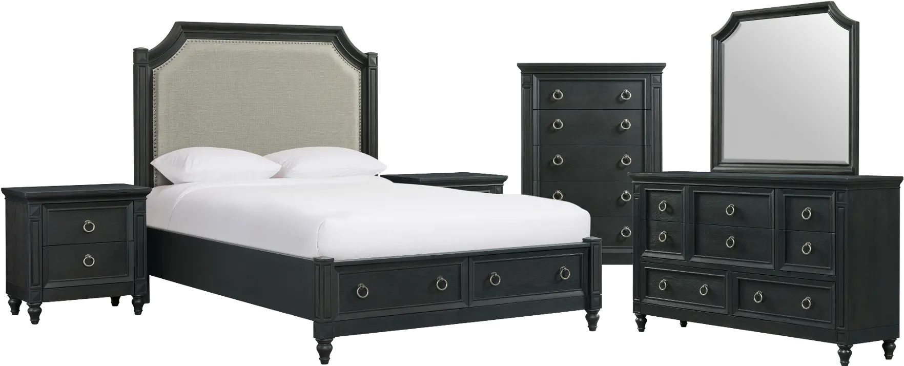 Hillside Black Oak 4 Piece Queen Bedroom Set-3