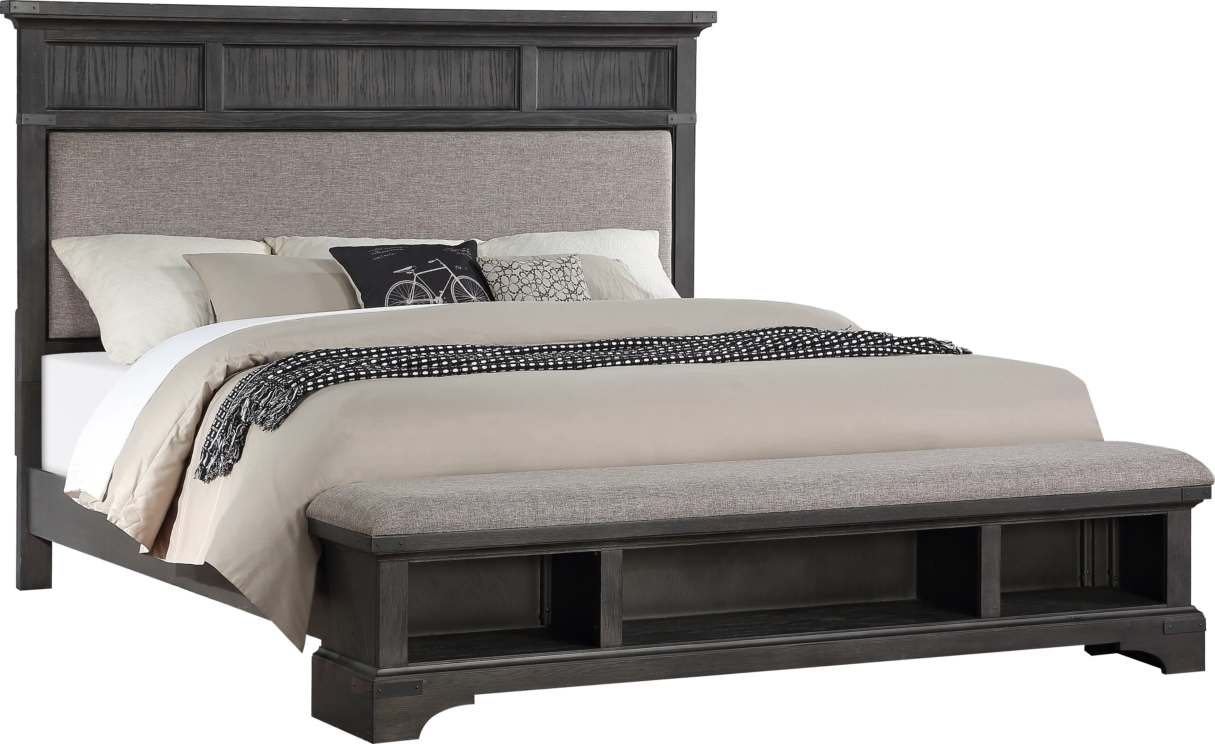 Prescott Gray Queen Storage Bed-1