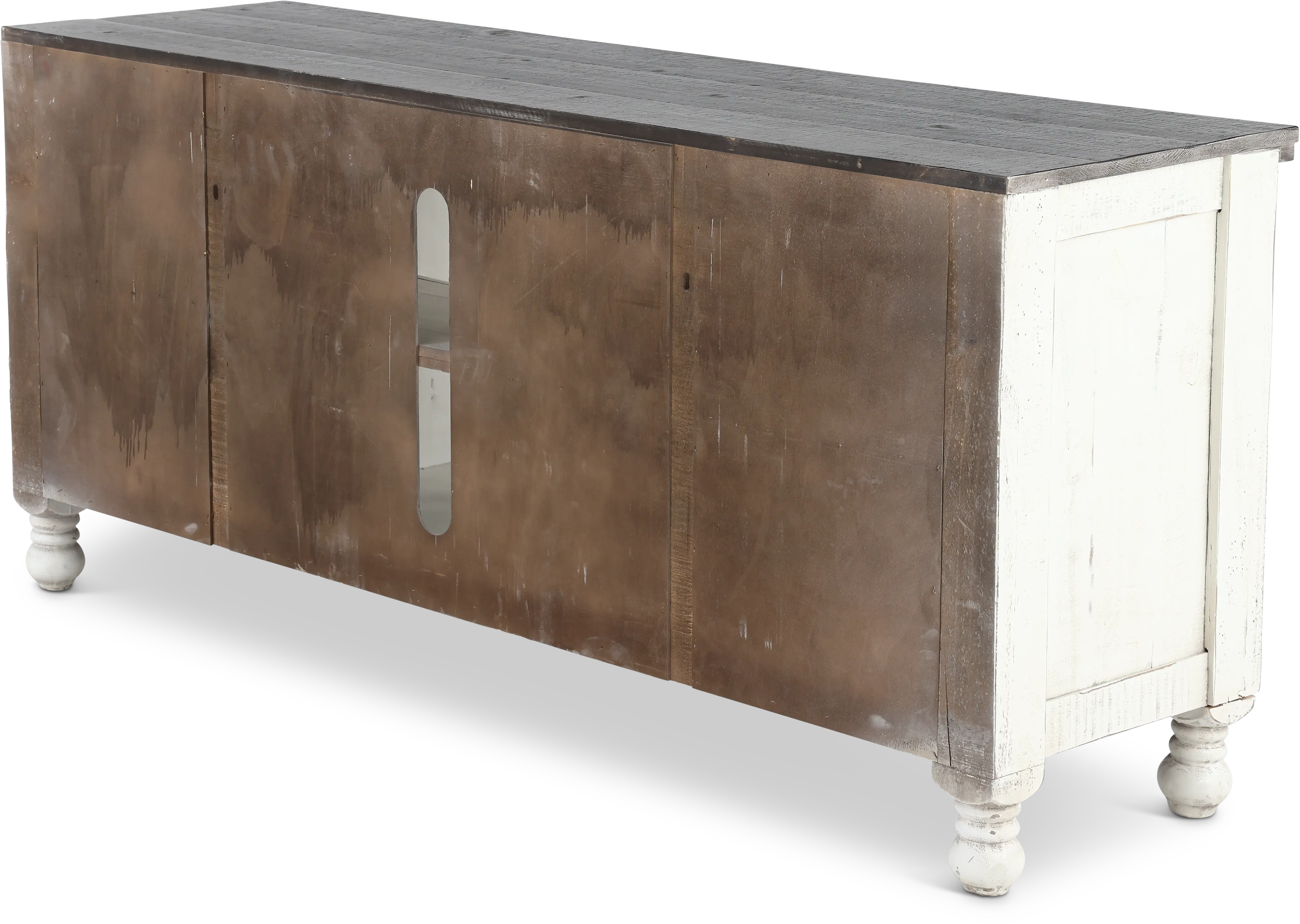 Stone Distressed White 68  TV Stand-5