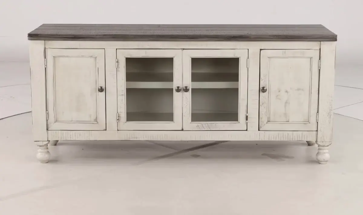Stone Distressed White 68  TV Stand-8