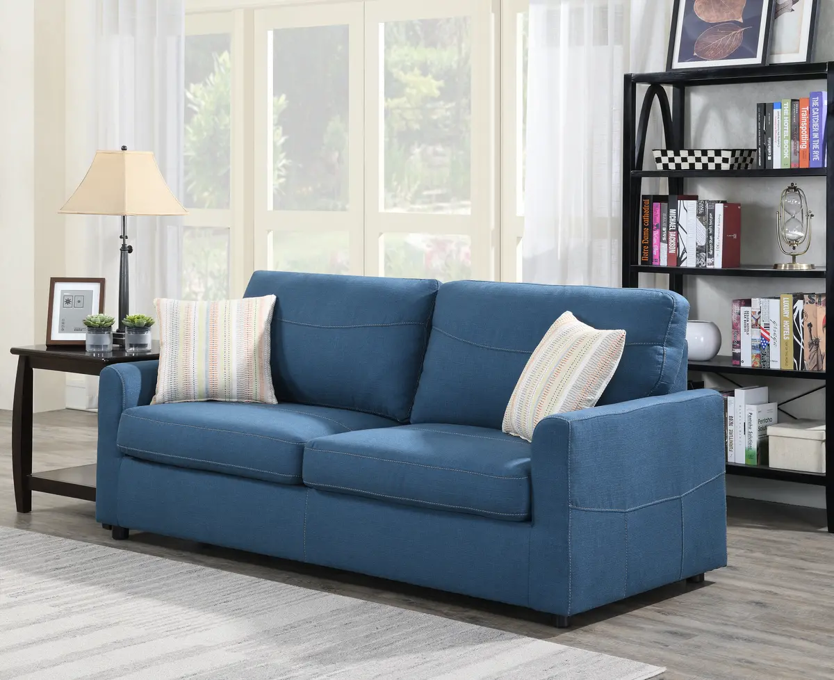 Slumber Denim Blue Queen Sofa Bed-2