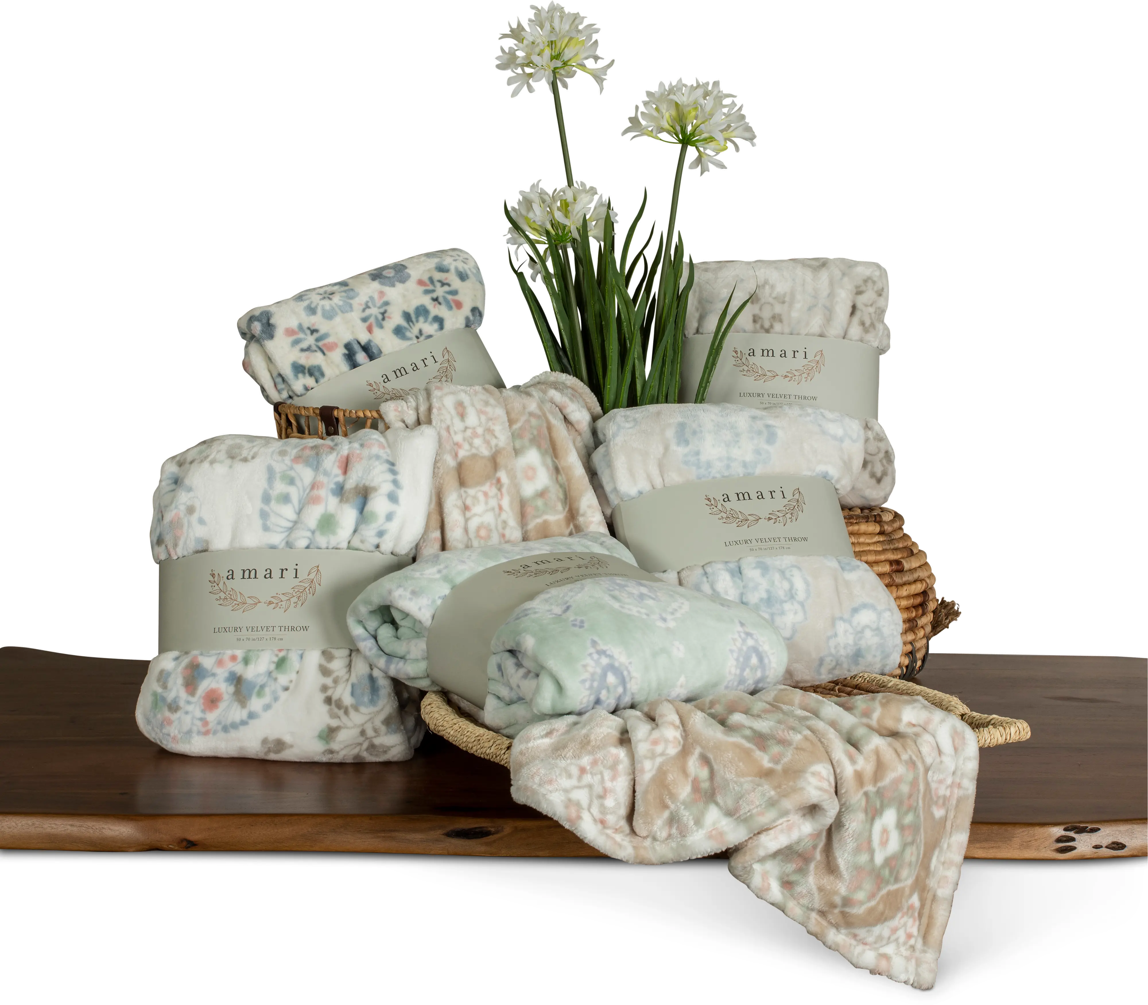 Assorted Floral Printed Velvet Throw Blanket-2