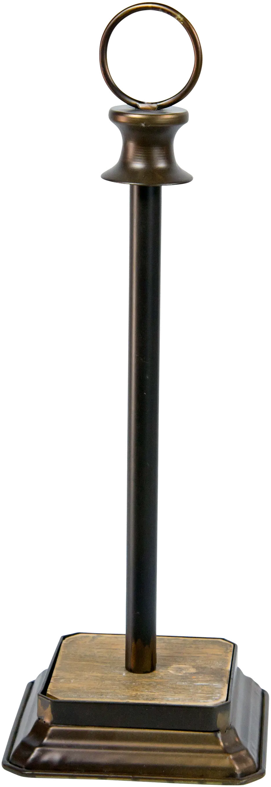 Wood and Dark Bronze Paper Towel Holder-3